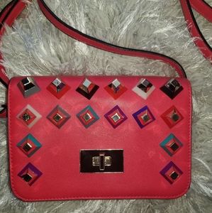 Red Studded crossbody bag